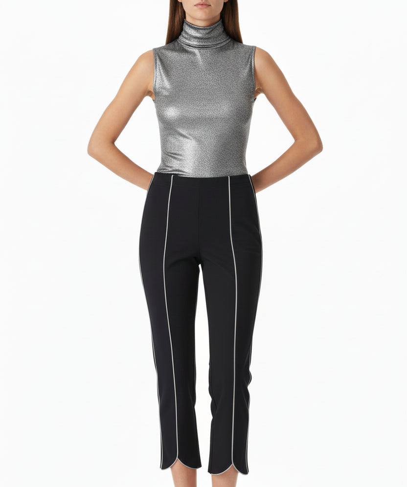 By JJ Color-Block Piped Capri Pant IT-159