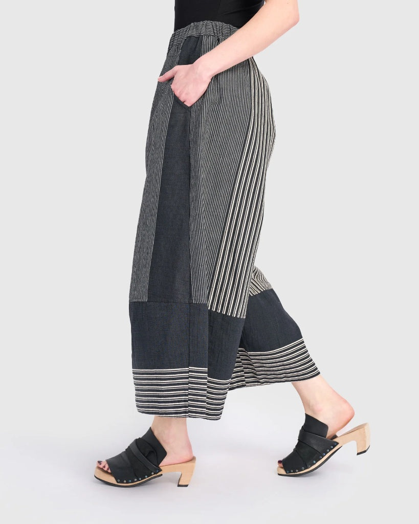 Alembika Urban Marisol Wide Leg Pant, Slate Stripes-UP145D