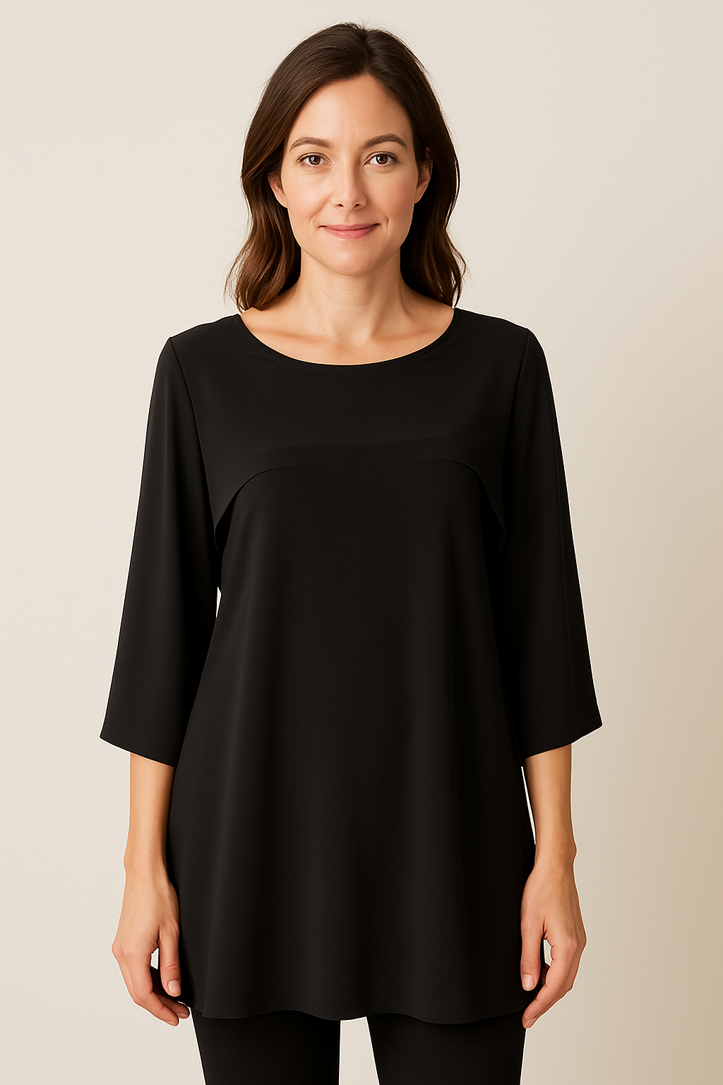 By JJ Layered Wrinkle-Free Solid Tunic-IT-202
