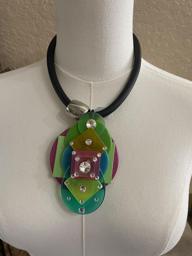 Jeff Lieb Stained Glass Necklace-JL-21395