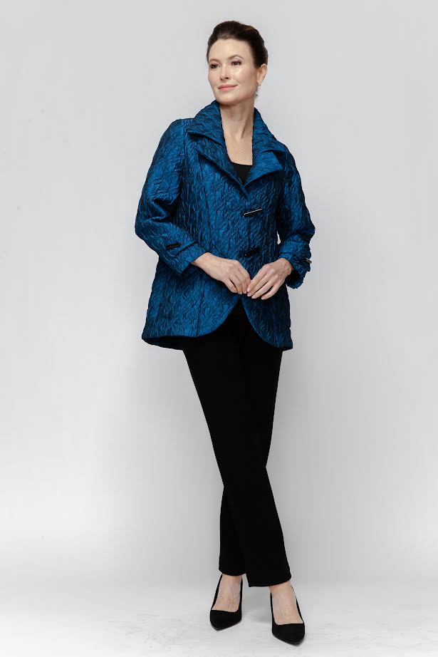 IC Collection Double Collar Crinkle Jacket-7510J