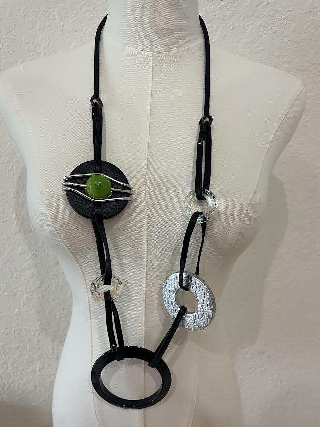 OC Geometric Circle Necklace-NKL309-G