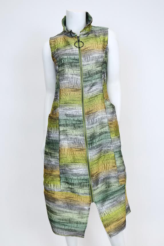 IC Collection Sleeveless Zip-Front Dress –7543D