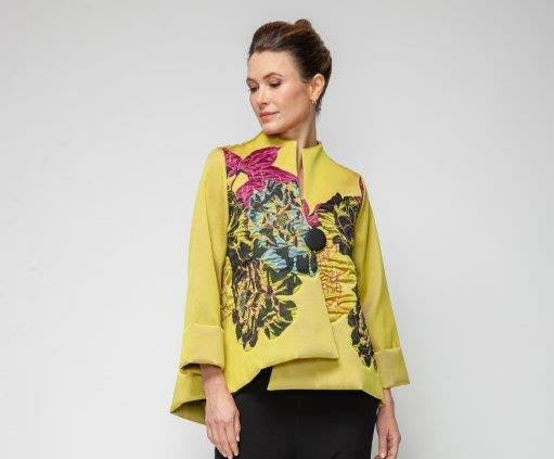 IC Collection One Button Floral Jacket-7385J