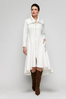 IC Collection Hi-Low Statement Collar Jacket-7142J