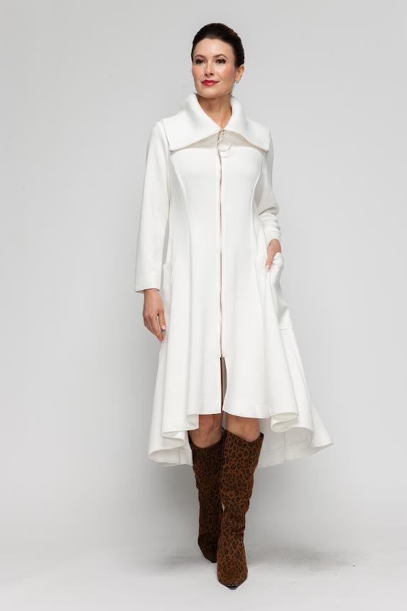 IC Collection Hi-Low Statement Collar Jacket-7142J