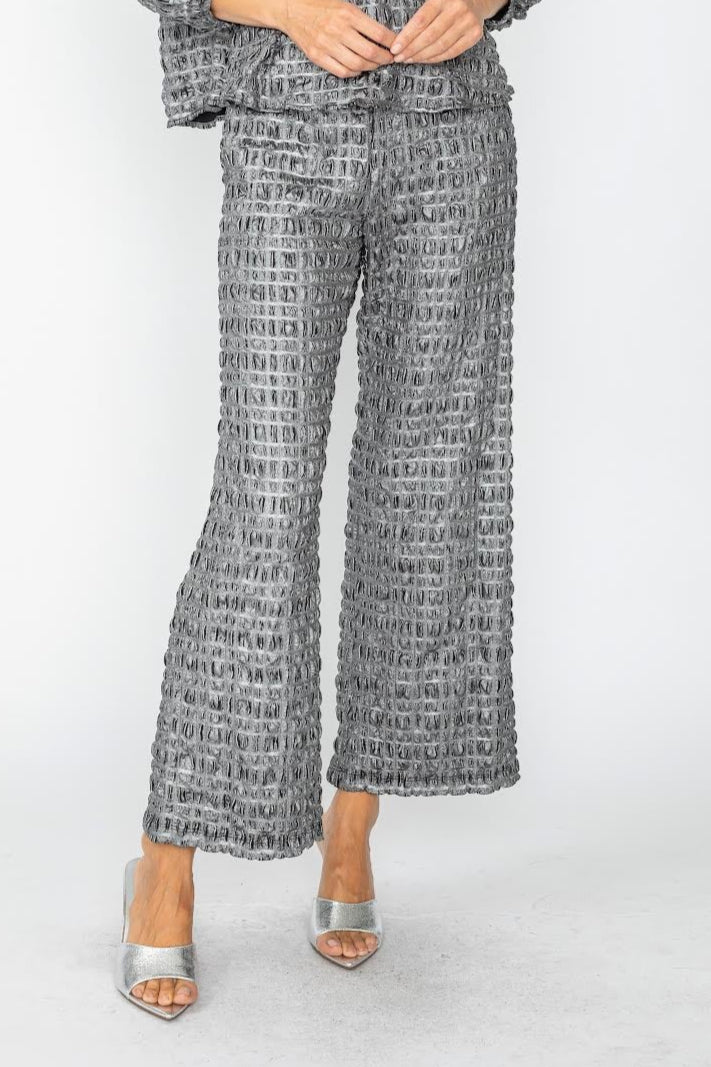 IC Collection Textured Wide-Leg Pants-7207P
