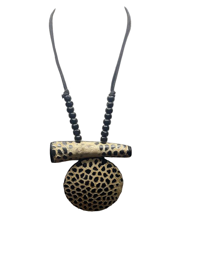 Multi Strand Safari Wood Necklace-NK002