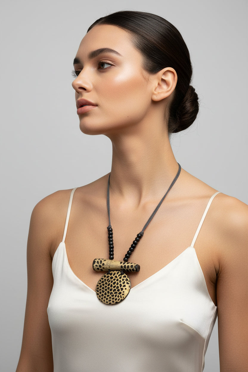 Multi Strand Safari Wood Necklace-NK002