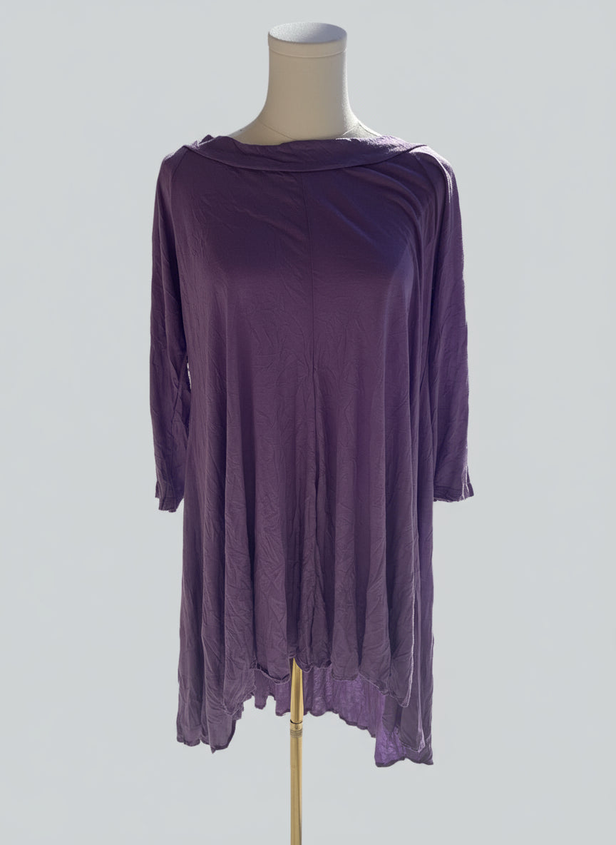 COMFY USA Crinkled Lavender Tunic Top-5009L
