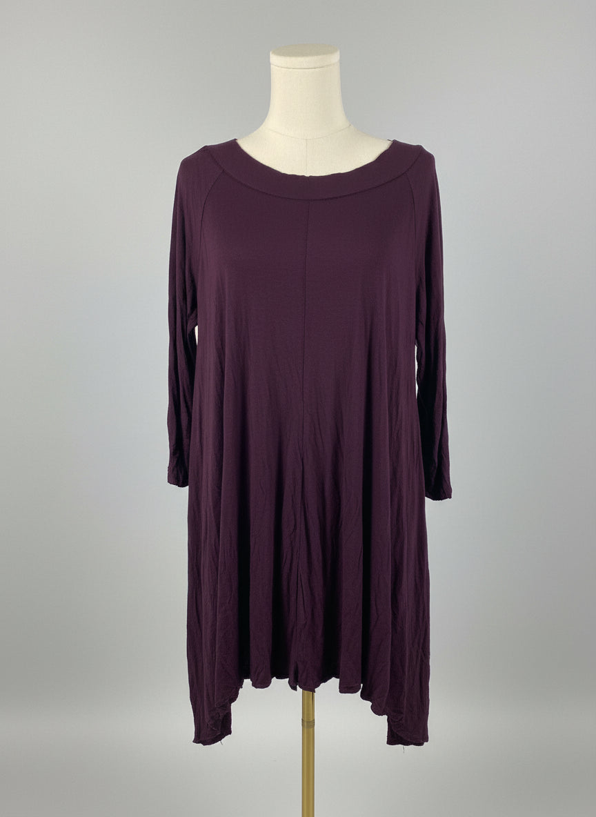COMFY USA Deep Plum Long Sleeve Tunic Top-C611