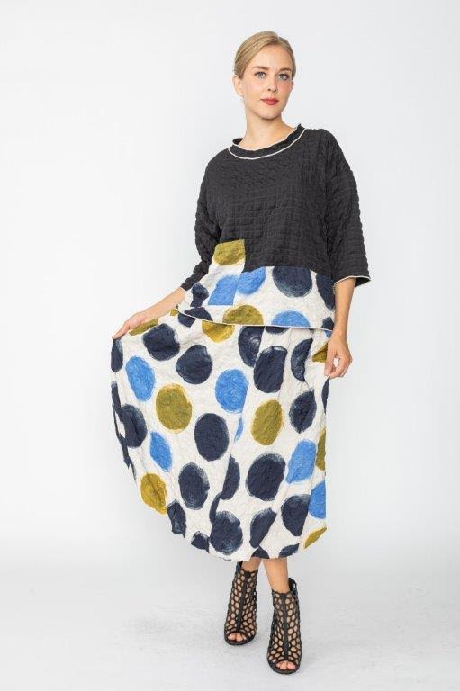 IC Collection Pucker Print Balloon Skirt-C1116S DUP