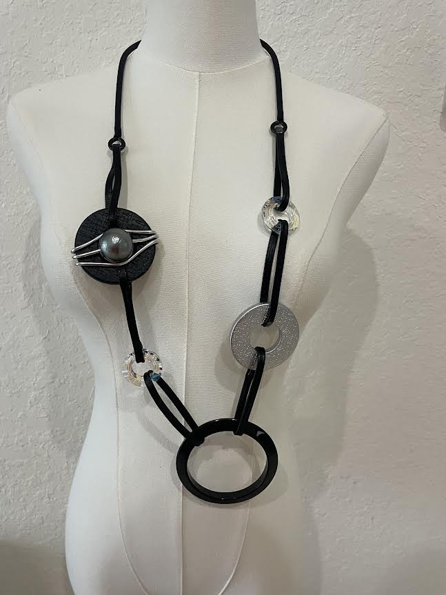 OC Geometric Circle Necklace-NKL309-S