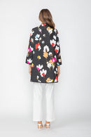 IC Collection Bold Floral Print Swing Jacket-7400J