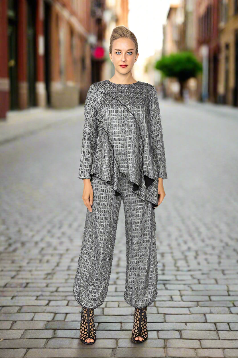 IC Collection Textured  Balloon Pants-7180P-DUP