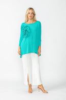 Boat Neck Top with Rosette 5871T-DUP