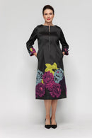 IC Collection Front-Zip Floral Dress-7384D