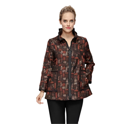 IC Collection Wire Collar Zip-Up Jacket-7353J