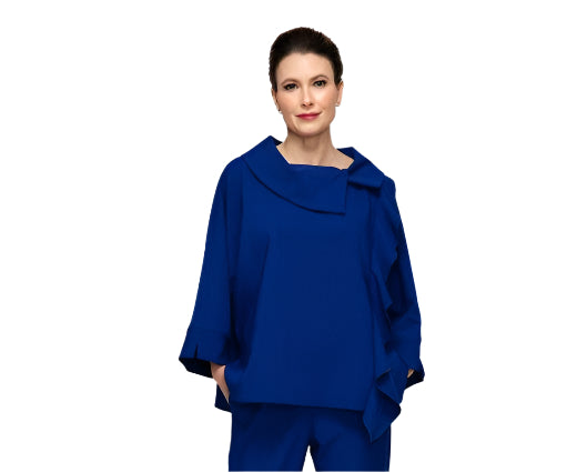 IC Collection Ruffle Trim Top-7417T