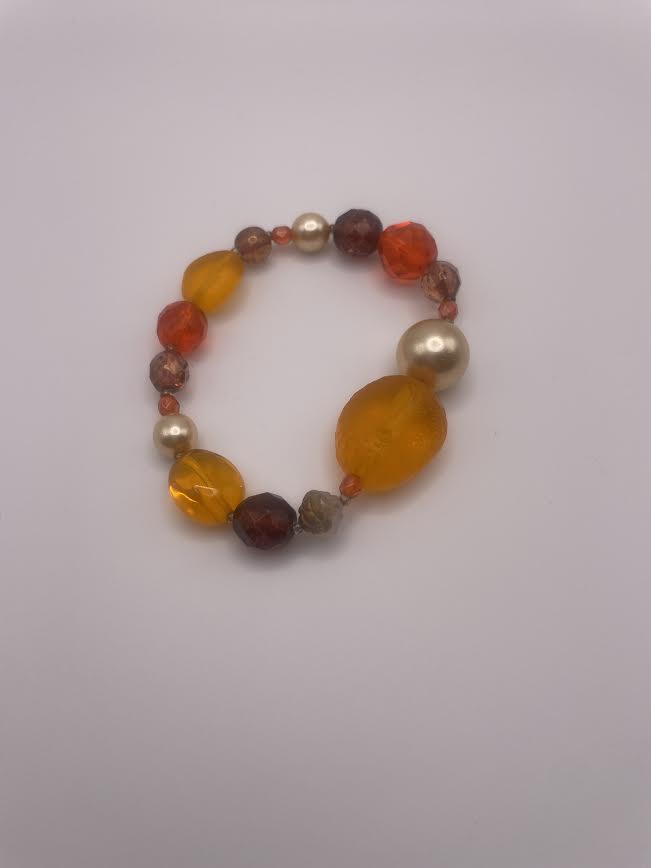 Glow Amber-Style Beaded Bracelet-1131
