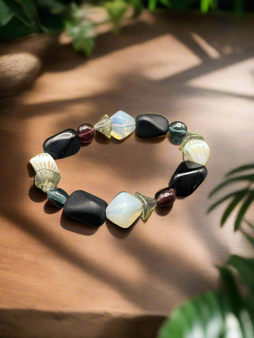 Multicolor Gemstone Beaded Bracelet-0011