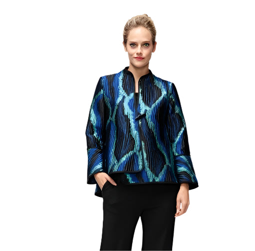 IC Collection Asymmetrical One Button Jacket-7332J