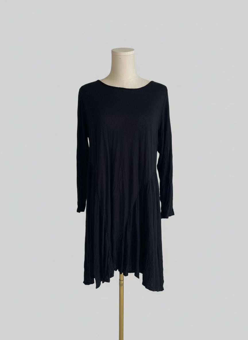 COMFY USA Classic Black Long Sleeve Tunic Top-M553
