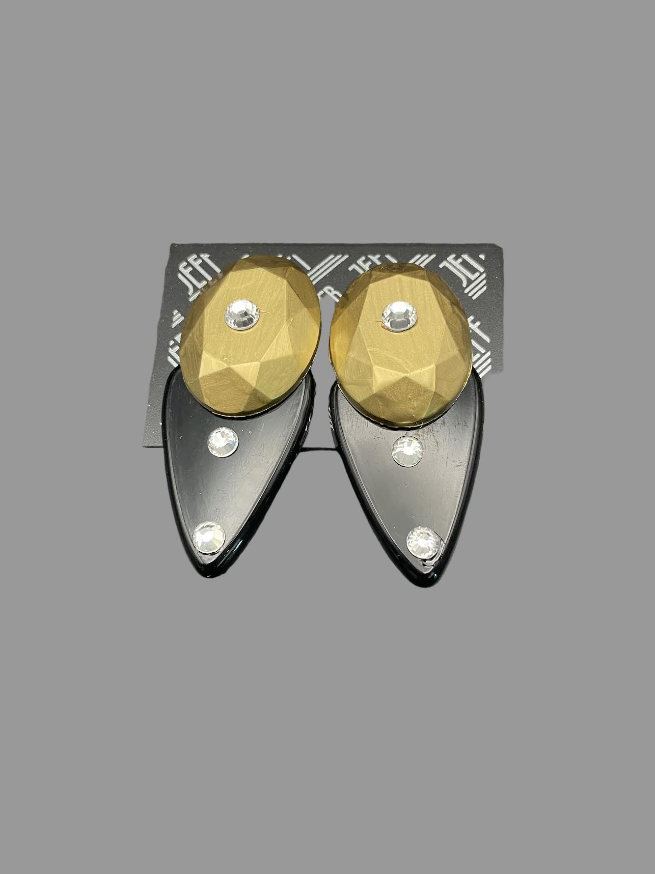 Jeff Lieb Black and Gold Geometric Earrings-33687