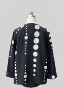 Moonlight Modern Polka Dot Black Jacket with Red Accent Tie-2472