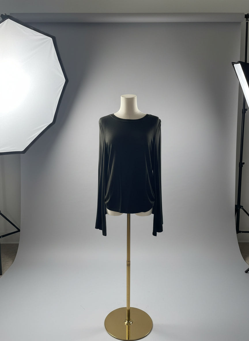 Katherine Barclay Deep Olive Green Long Sleeve Stretch Top-C109