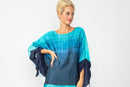 Ombrette Pancho with Knot Sleeve-6868T-BLUE