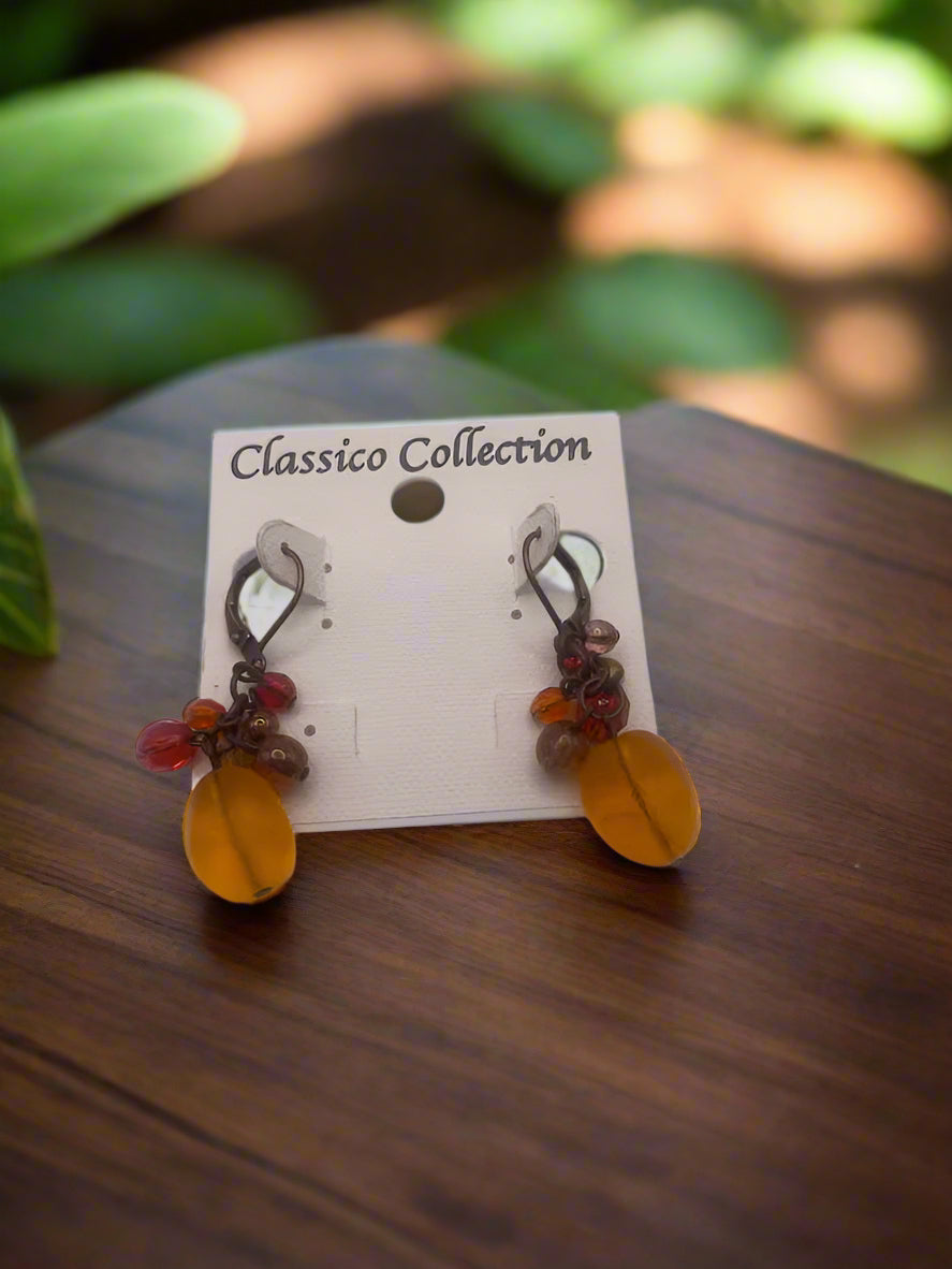 Amber-Style Dangle Earrings-4422