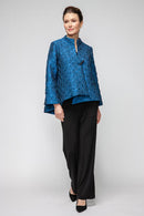 IC Collection Crinkle Texture One Button Jacket-7567J