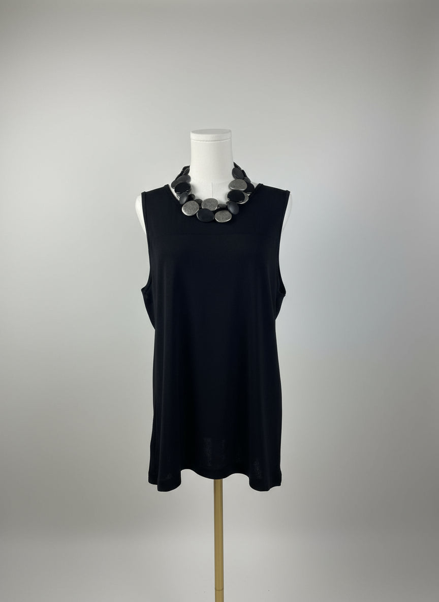 Gardy Classic Black Sleeveless Tunic Top-1205