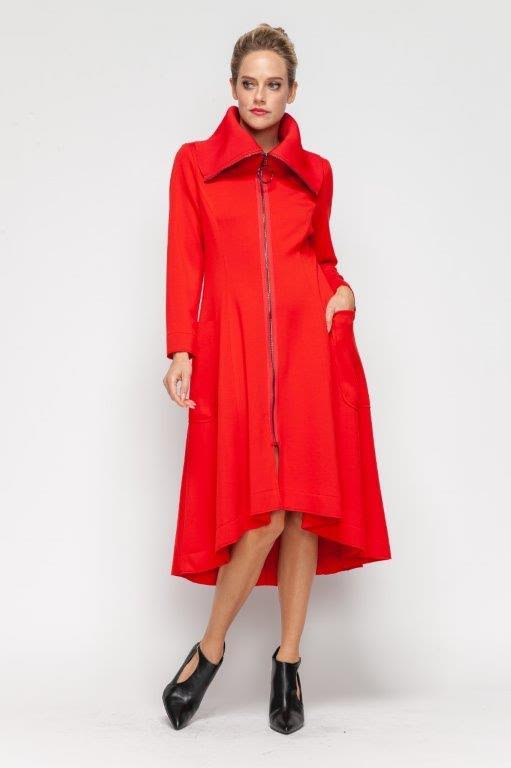 IC Collection Hi-Low Statement Collar Jacket-7142J