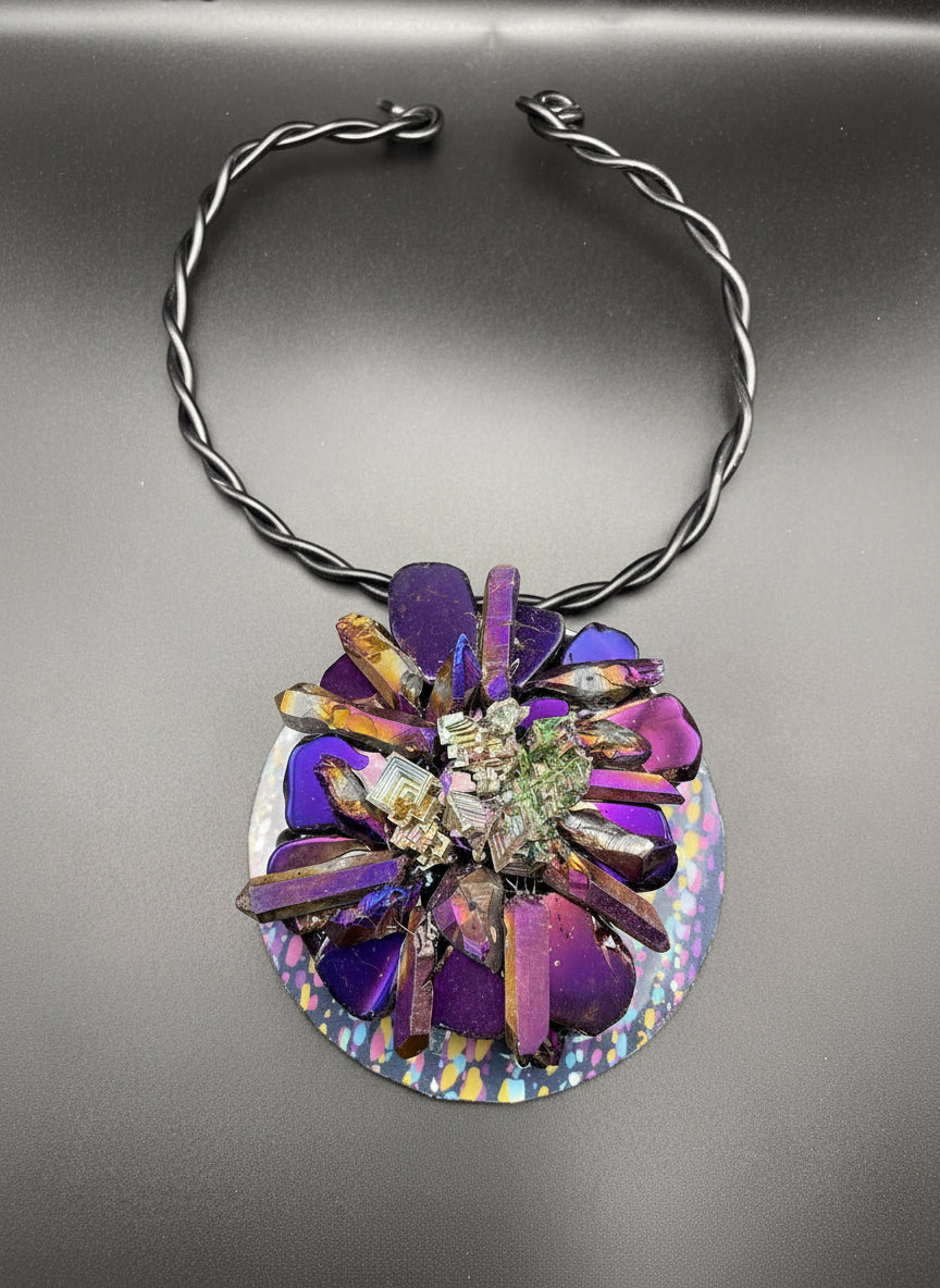 Jeff Lieb Iridescent Crystal Burst Necklace-33833