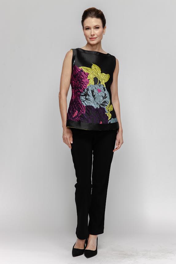 IC Collection Floral Reversible Sleevless Top-7606T