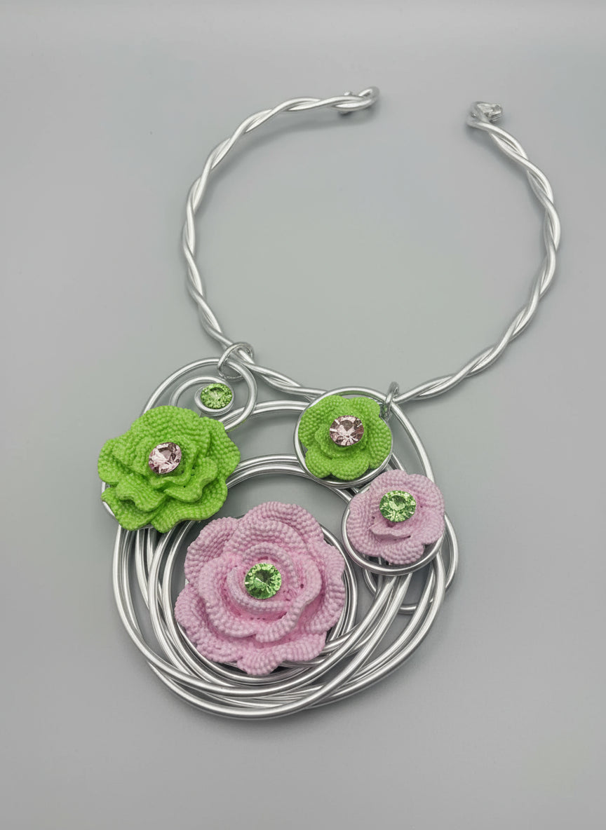 Jeff Lieb Floral Wire Necklace-33599