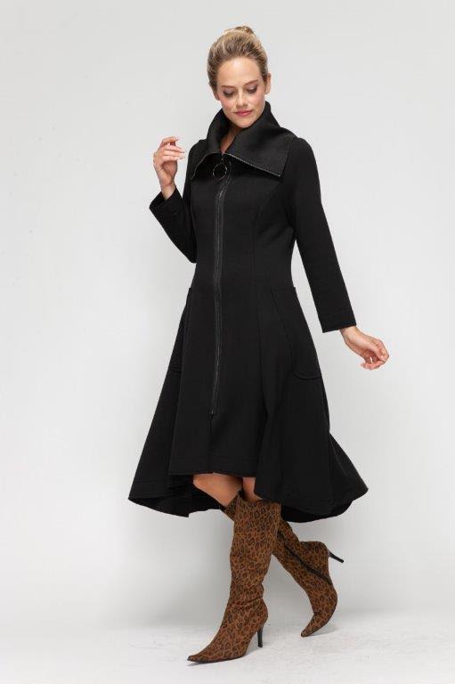 IC Collection Hi-Low Statement Collar Jacket-7142J