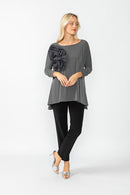 Boat Neck Top with Rosette 5871T-DUP