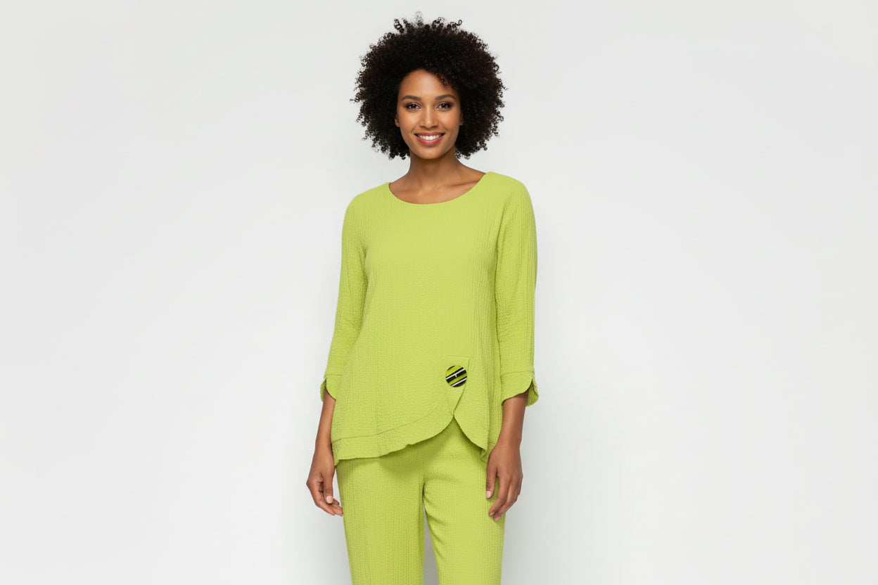 IC Collection Textured One Button Top-IC-7067T