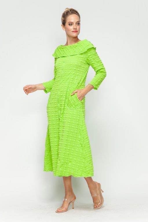 IC Collection Puckered Off Shoulder Dress-7090D