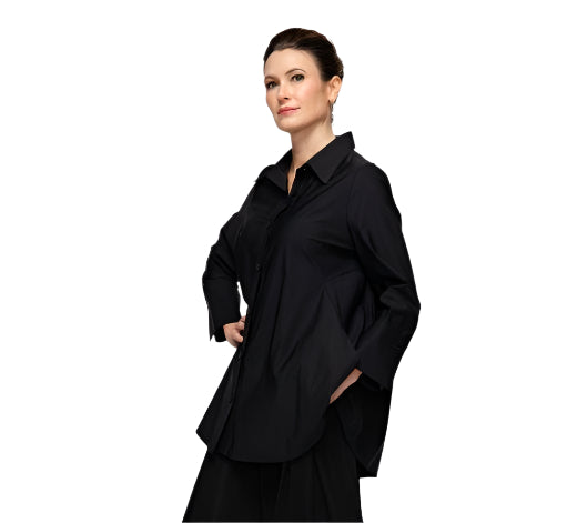 IC Collection High/Low Button Down Blouse-IC-3778B-DUP