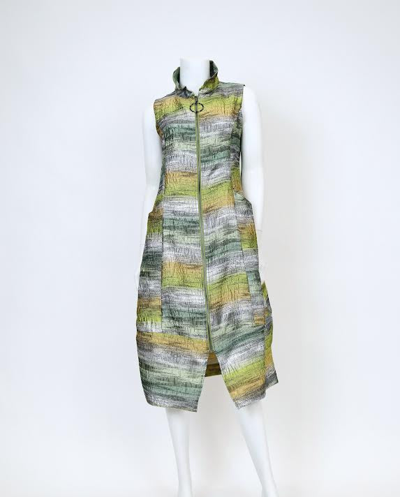 IC Collection Sleeveless Zip-Front Dress –7543D