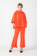 Front Slit Pant With Petal 6877P