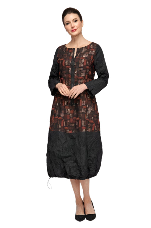 IC Collection Front-Zip Bubble Dress-7358D