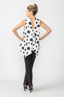 High Neck Cowl Neck Top- 7083T-WHITE