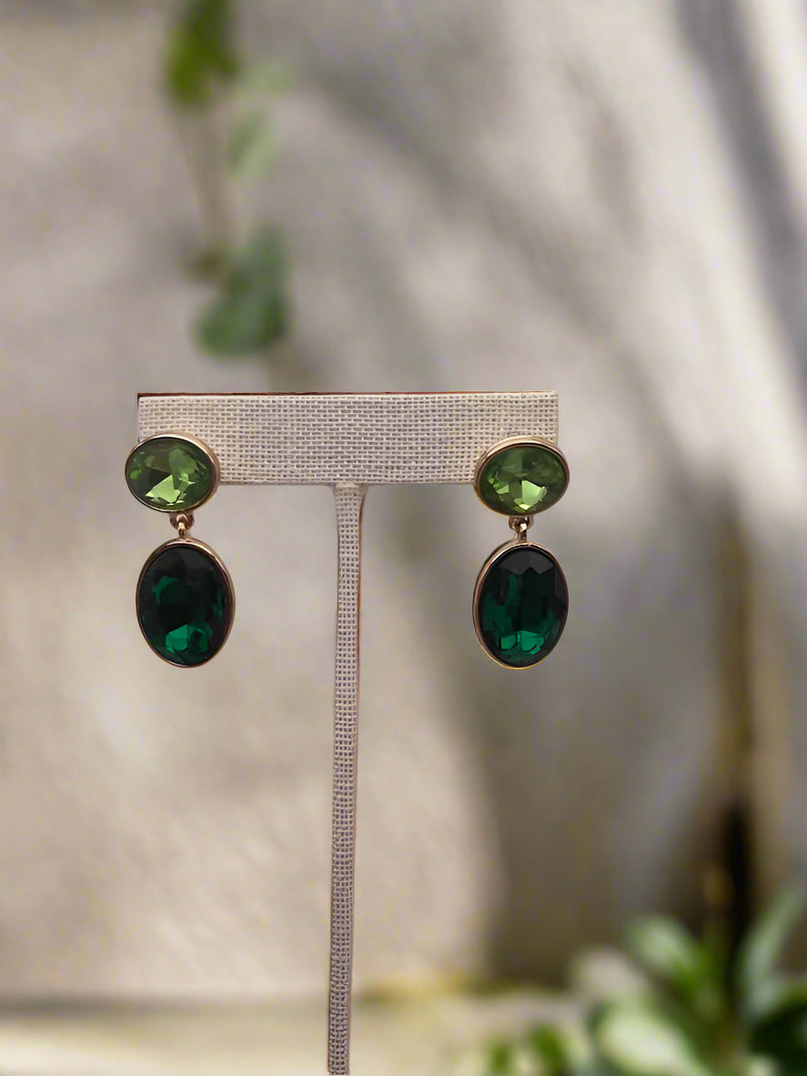 Macrae Green Gemstone Drop Earrings-9298G