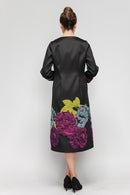 IC Collection Front-Zip Floral Dress-7384D