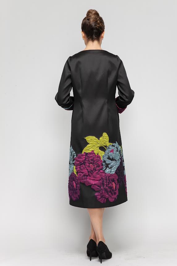 IC Collection Front-Zip Floral Dress-7384D